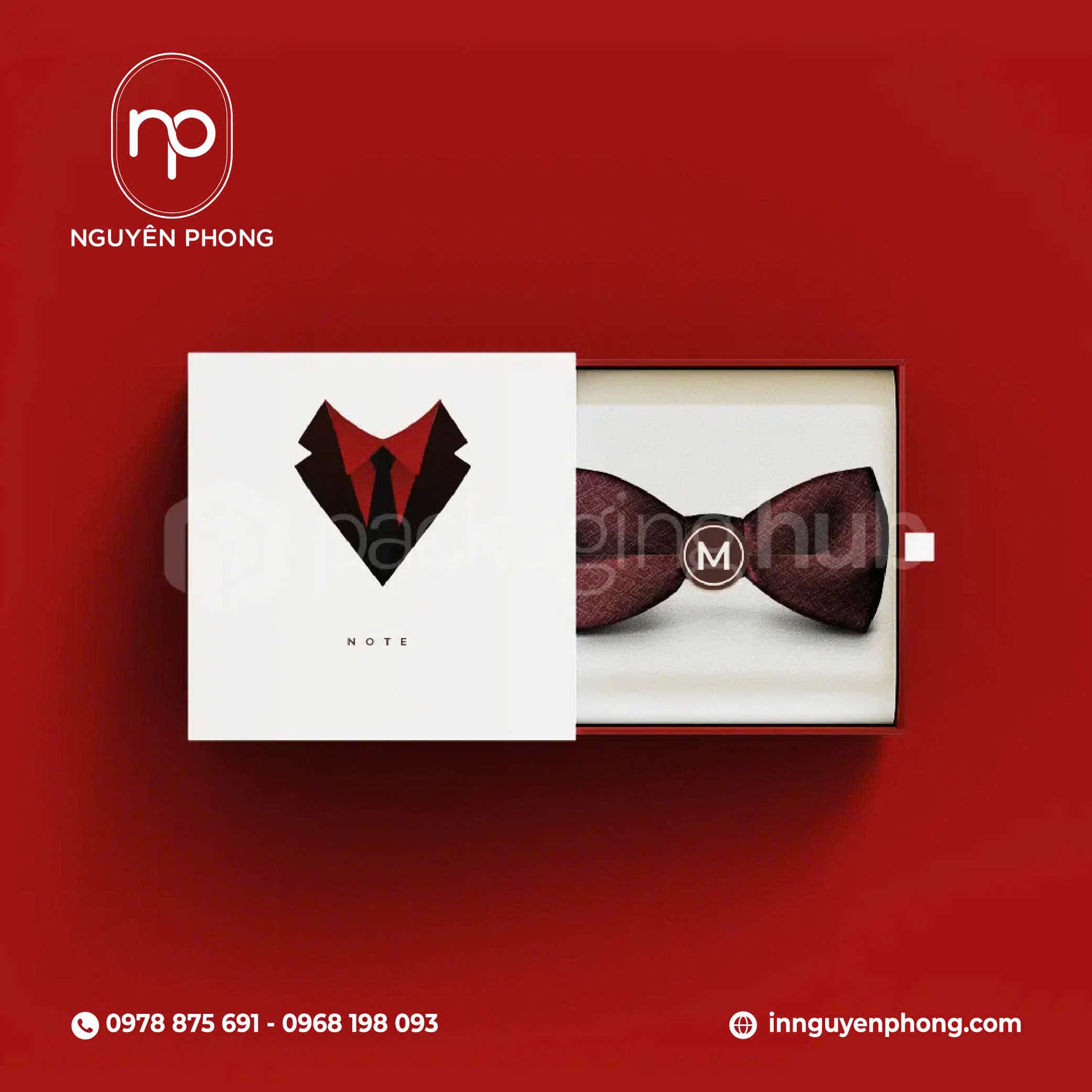 Chất liệu in hộp đựng cà vạt đẹp, tạo độ sắc nét 